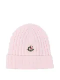 Moncler Enfant logo-patch beanie - Pink