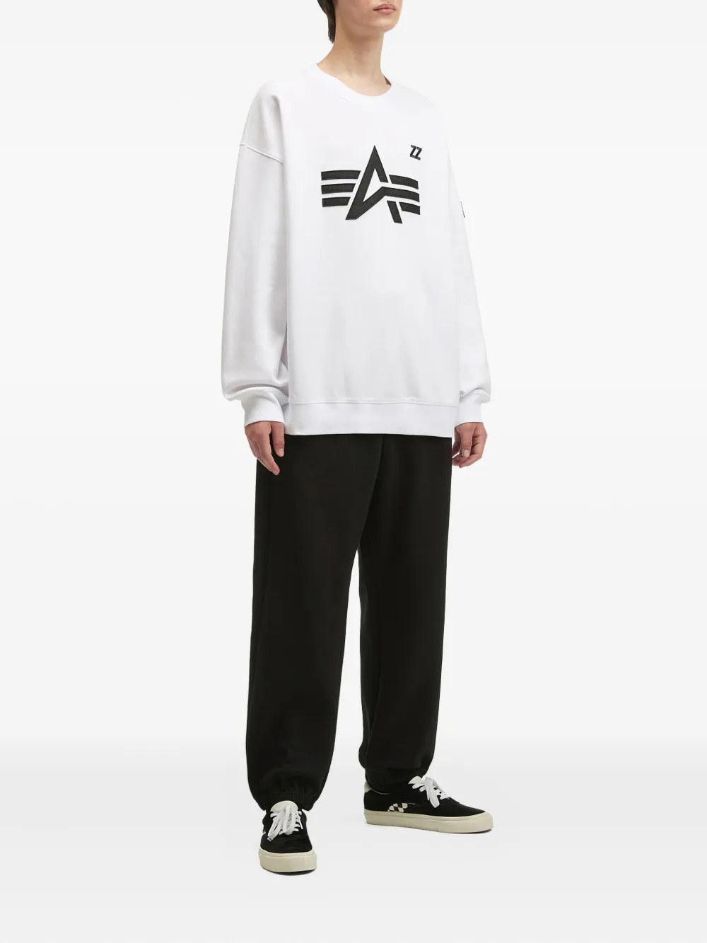 Izzue Sweater met logopatch - Wit