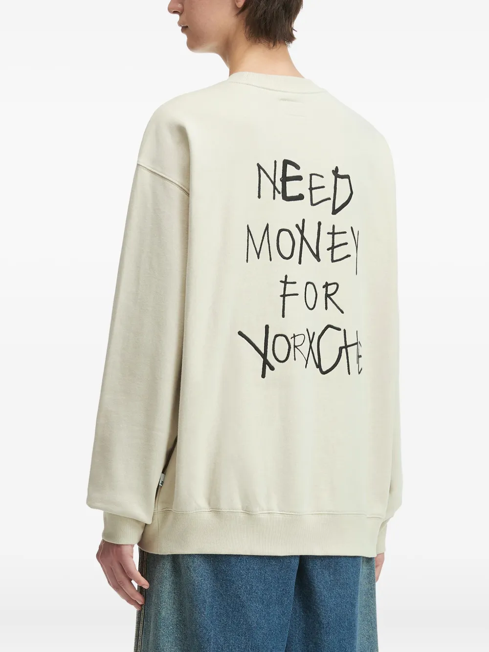 Izzue Embroidered-logo Crew-neck Sweatshirt In Neutral