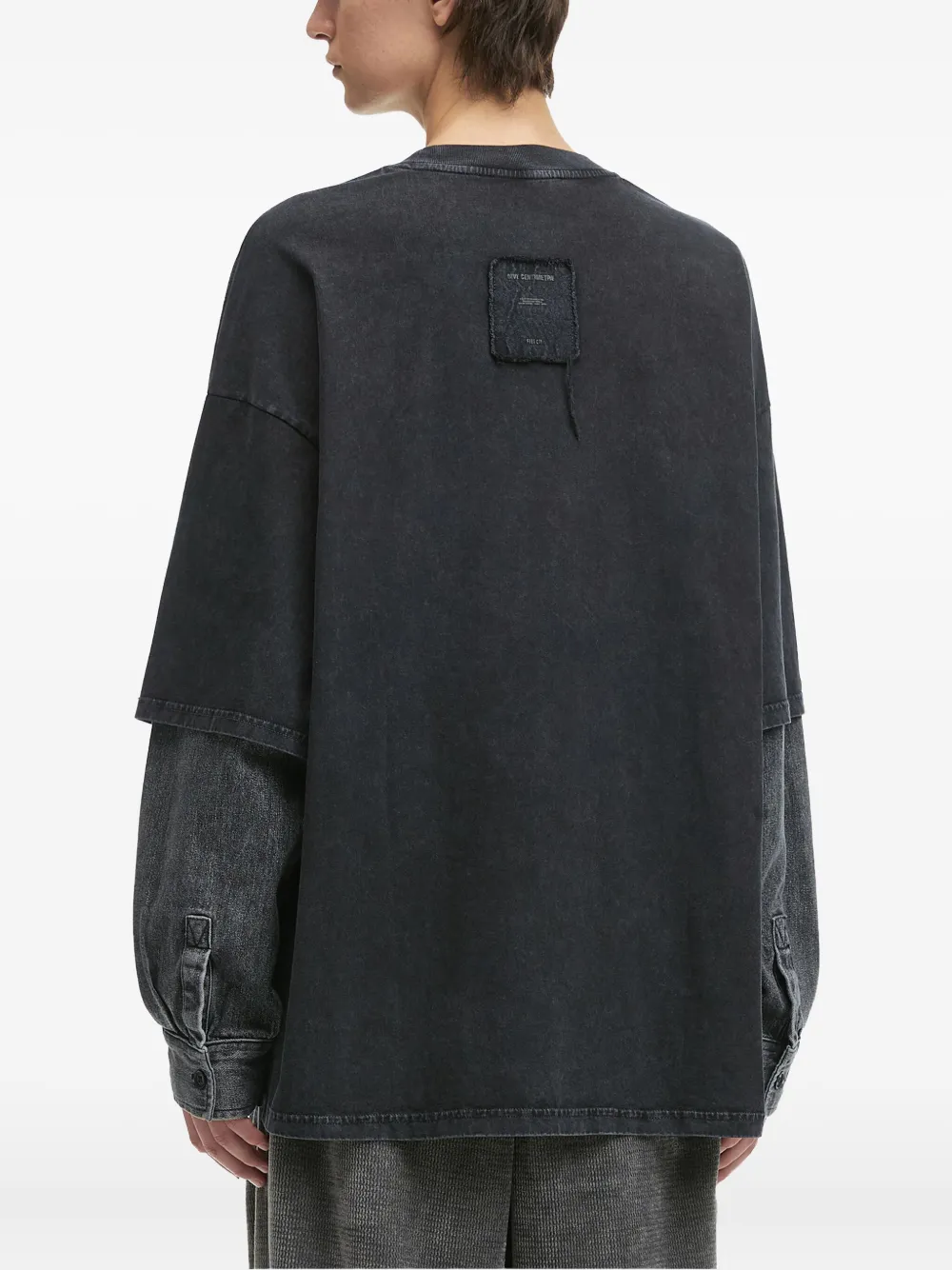 FIVE CM Gelaagd T-shirt met denim mouwen Zwart