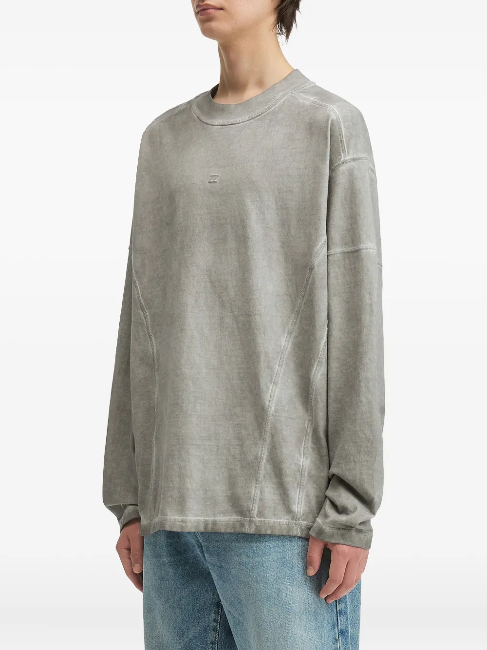 Izzue Long-sleeve Panelled T-shirt In Gray