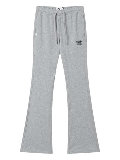 izzue elastic-waistband flared track pants