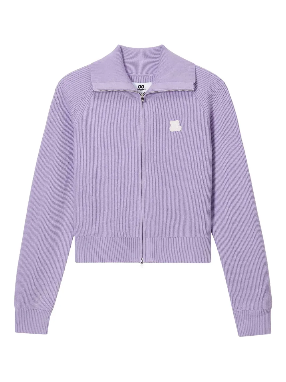CHOCOOLATE ribbed zip-up cardigan | Purple | Image 1