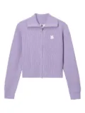 CHOCOOLATE ribbed zip-up cardigan - Purple