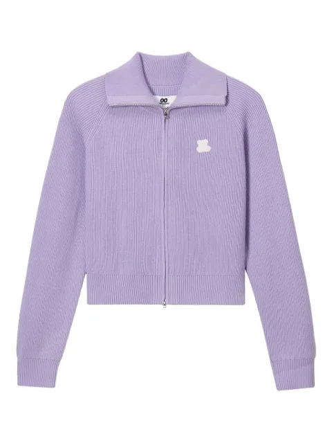 CHOCOOLATE ribbed zip-up cardigan