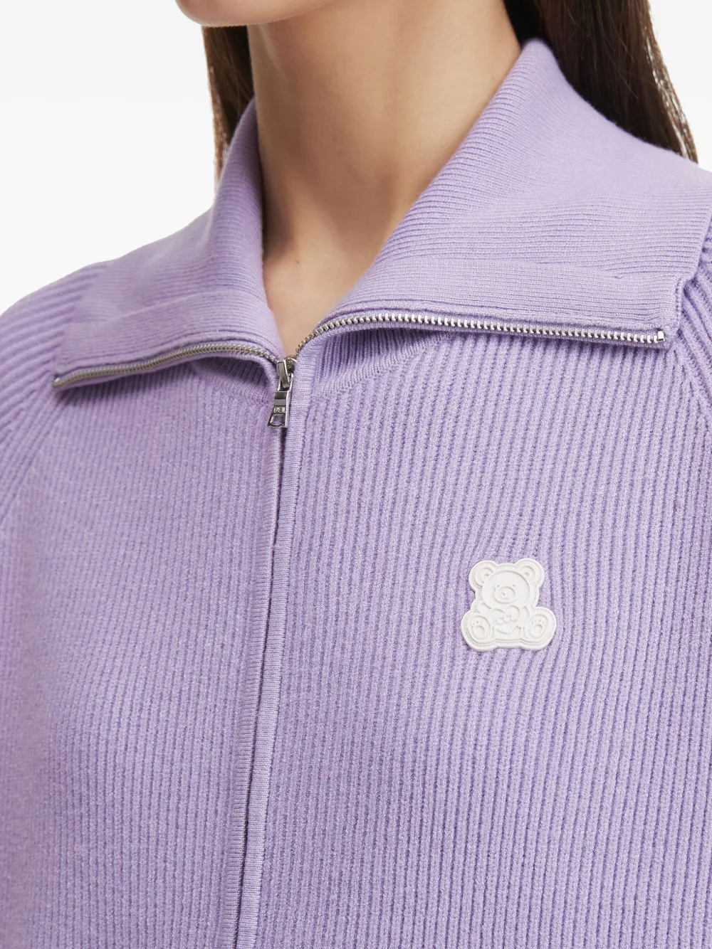 CHOCOOLATE Geribbeld vest met rits Paars