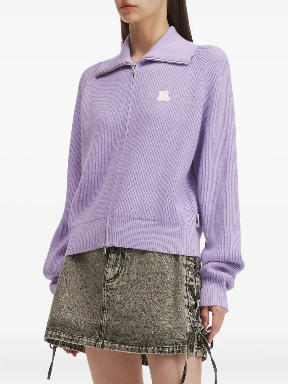 CHOCOOLATE Geribbeld vest met rits Paars