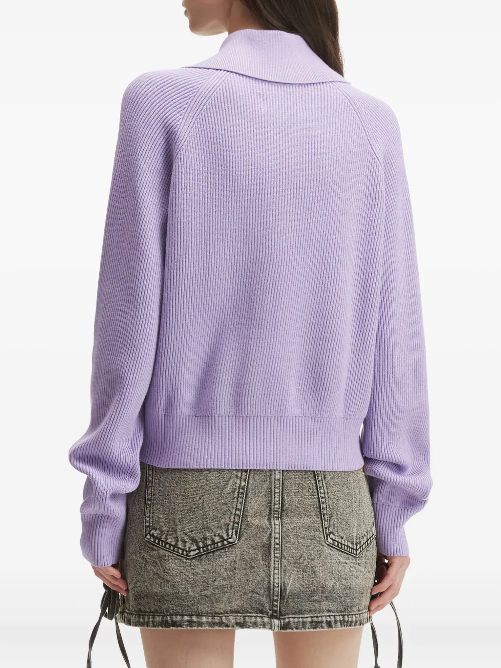 CHOCOOLATE Geribbeld vest met rits Paars