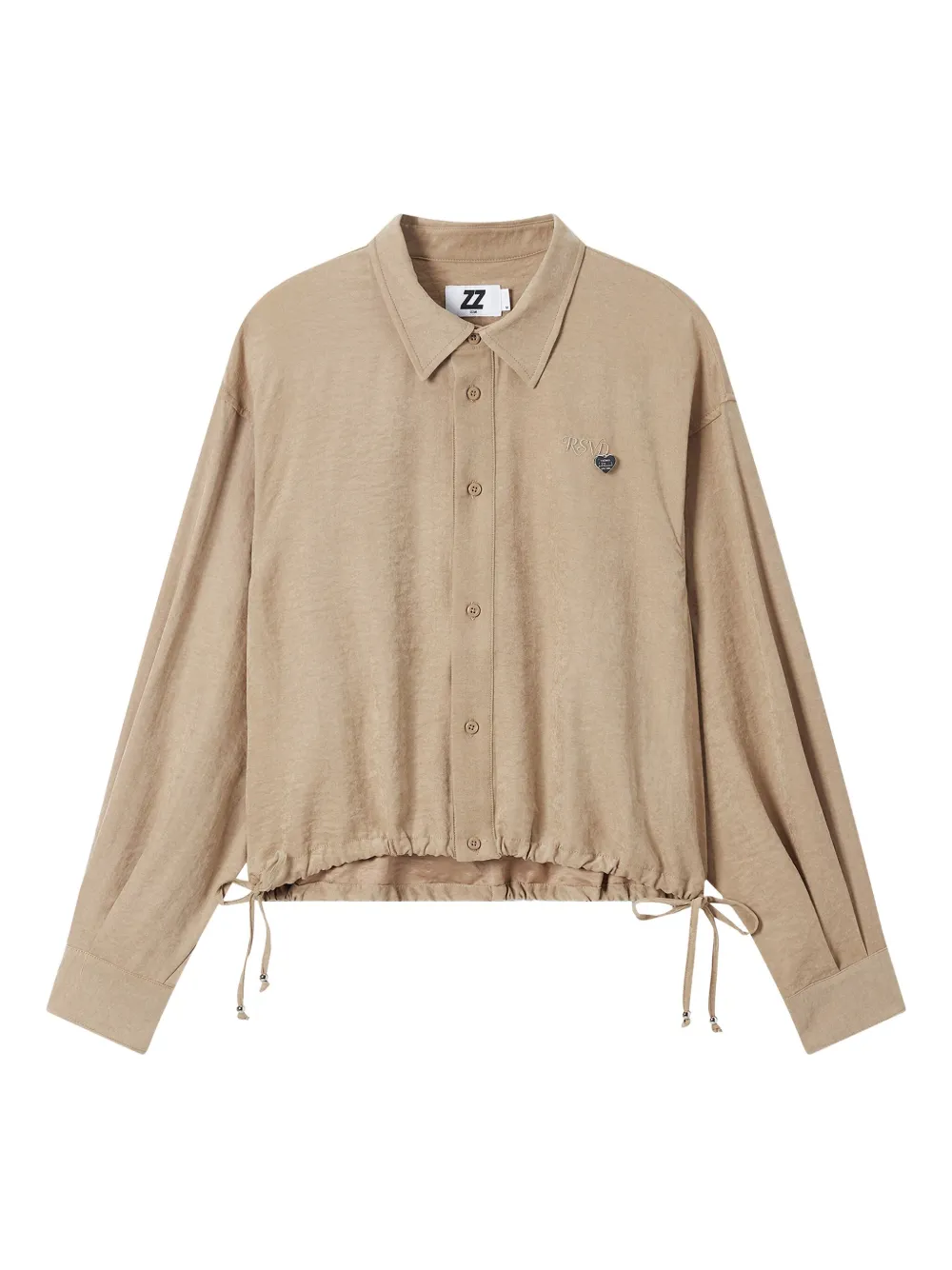 izzue drawstring-cinched shirt | Neutrals | Image 1