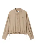 izzue drawstring-cinched shirt - Neutrals