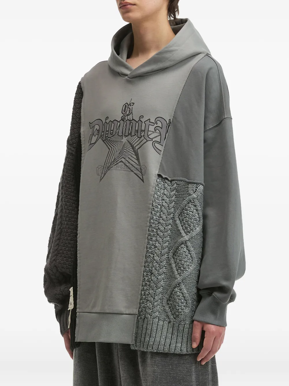 FIVE CM Kabelgebreide hoodie met vlakken Grijs