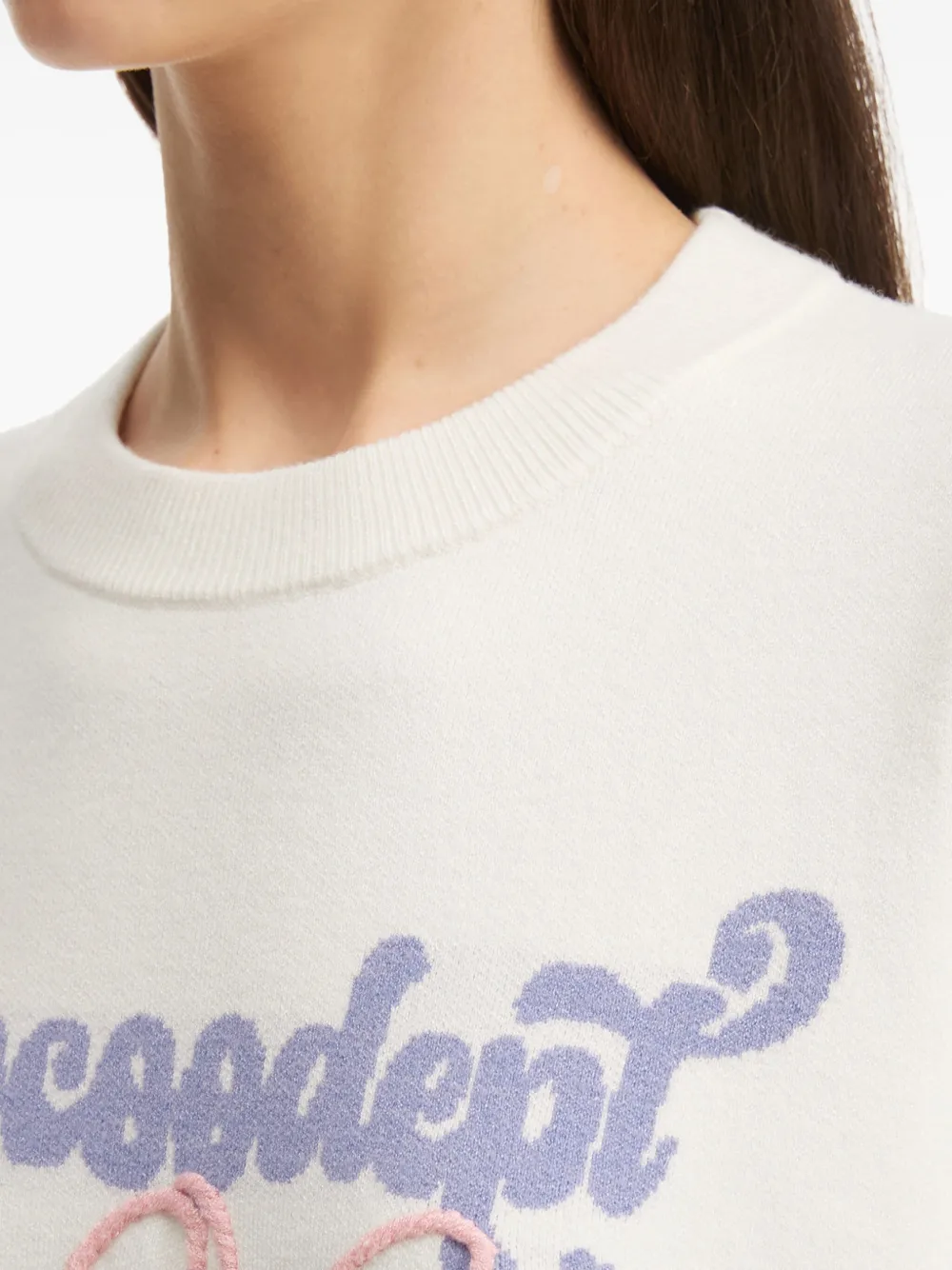 Chocoolate Crew Neck Sweater In White