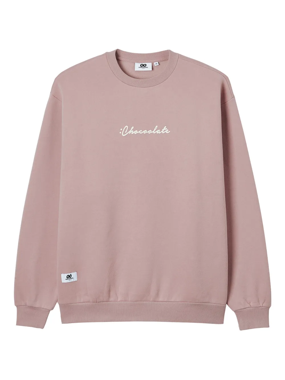 Chocoolate Embroidered Crew-neck Sweatshirt In Pink