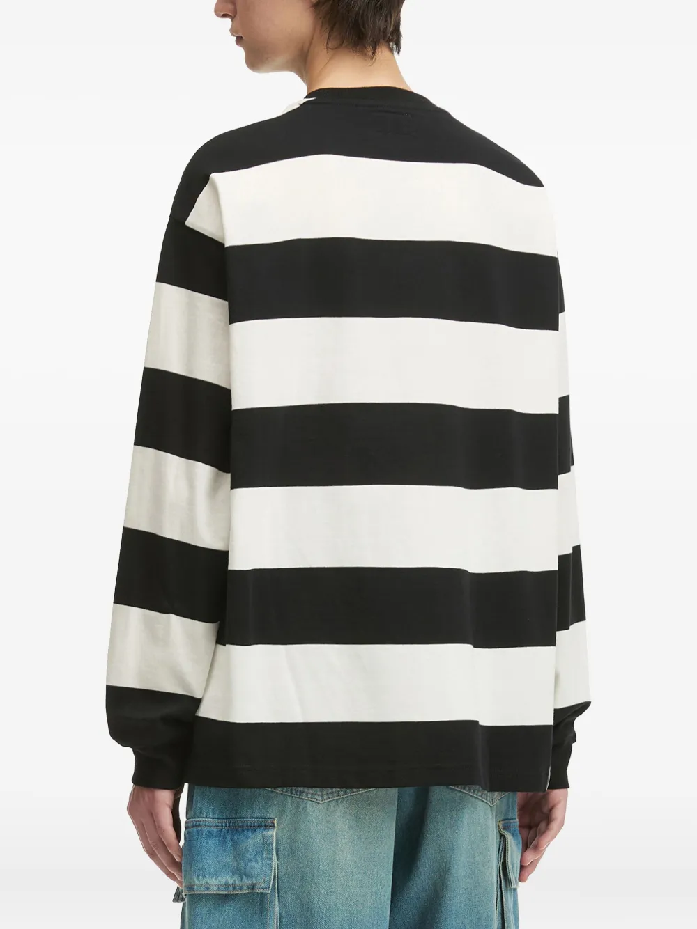 izzue Gestreept T-shirt met lange mouwen Zwart