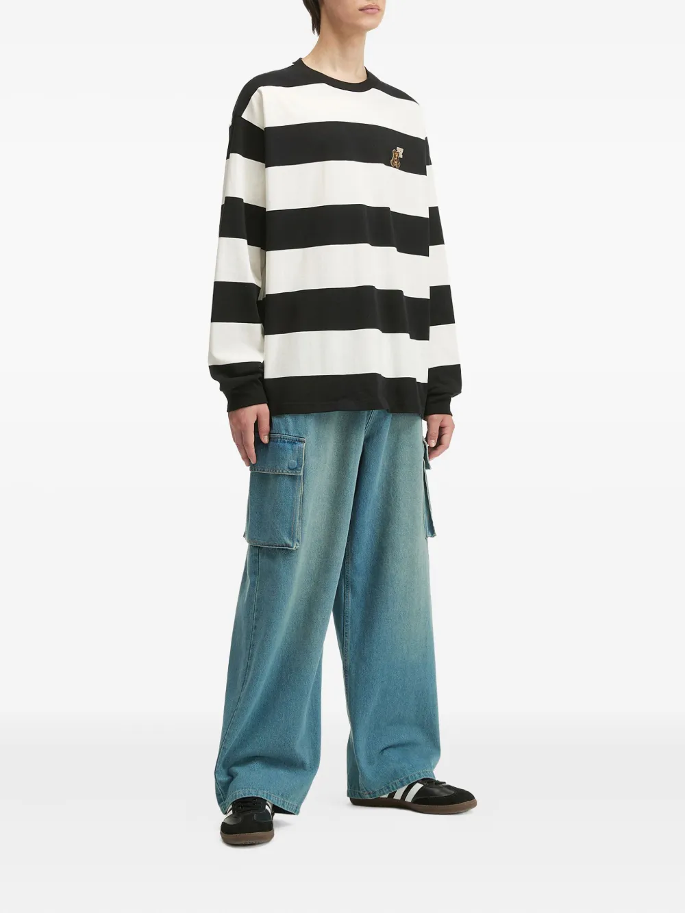 Izzue striped long-sleeve T-shirt - Zwart