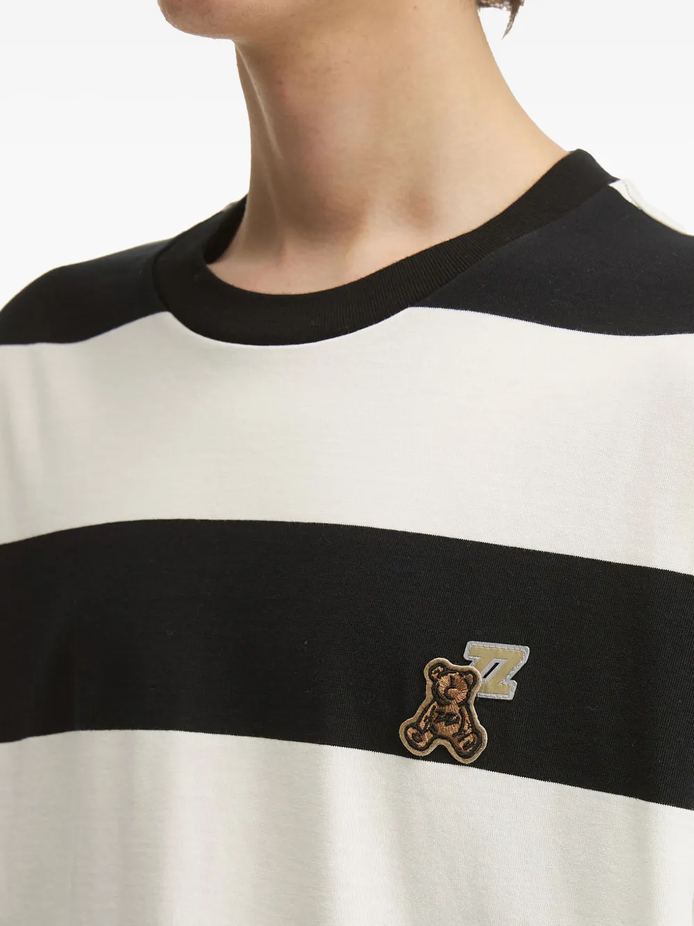 izzue Gestreept T-shirt met lange mouwen Zwart