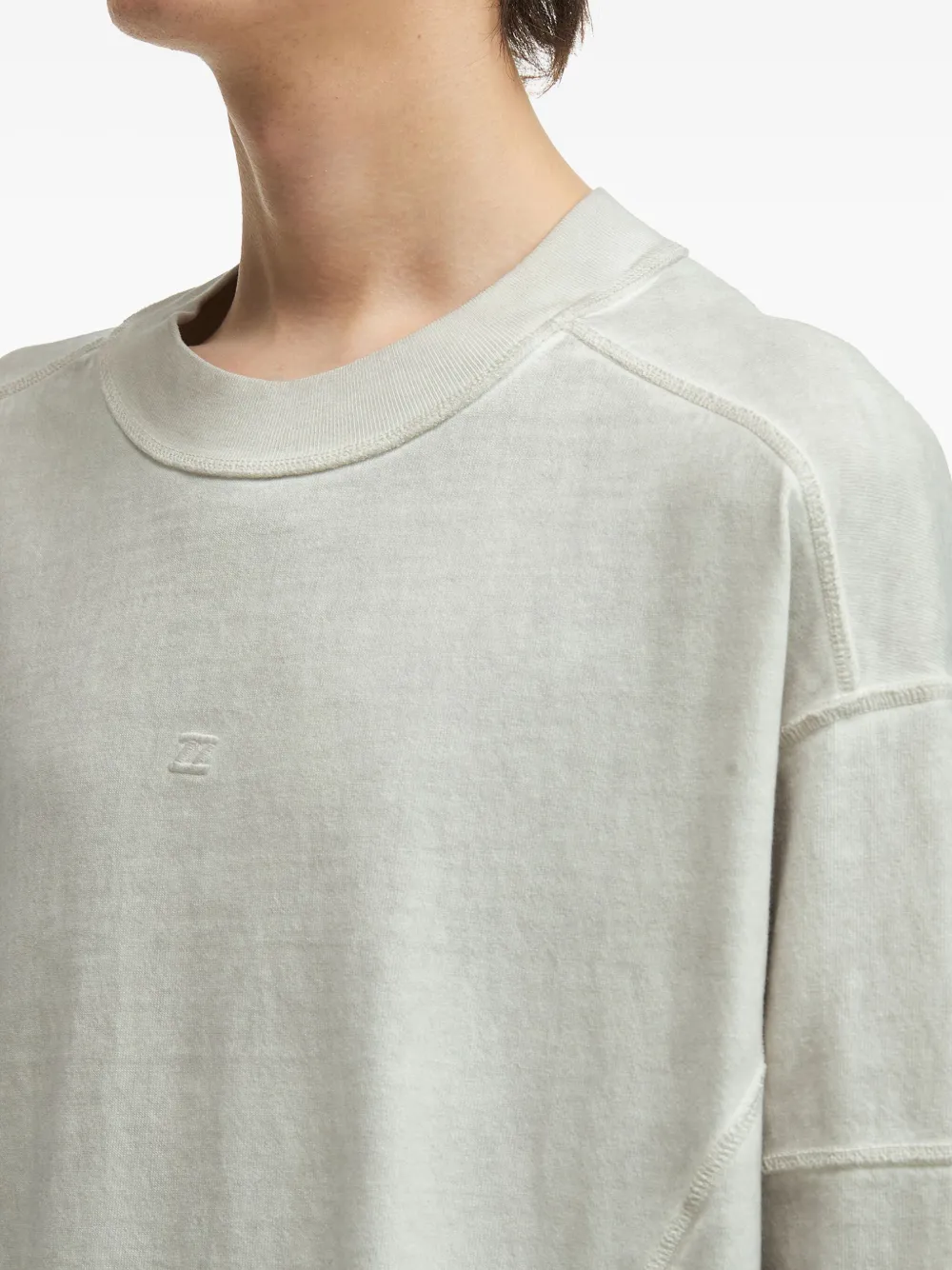 Izzue Panelled Long-sleeve T-shirt In Gray