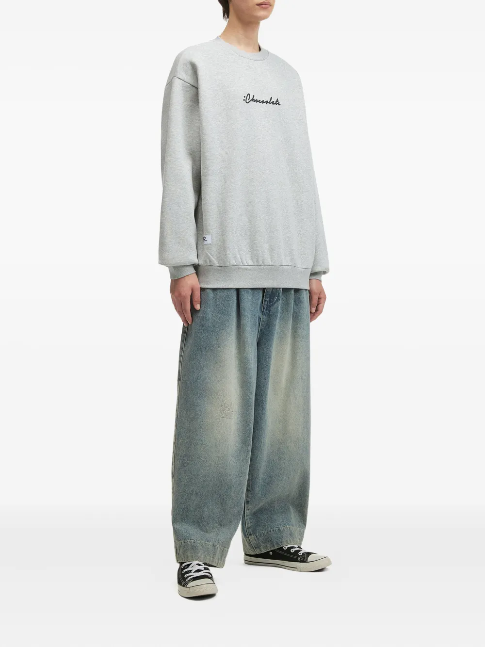 CHOCOOLATE Sweater met logoprint - Grijs
