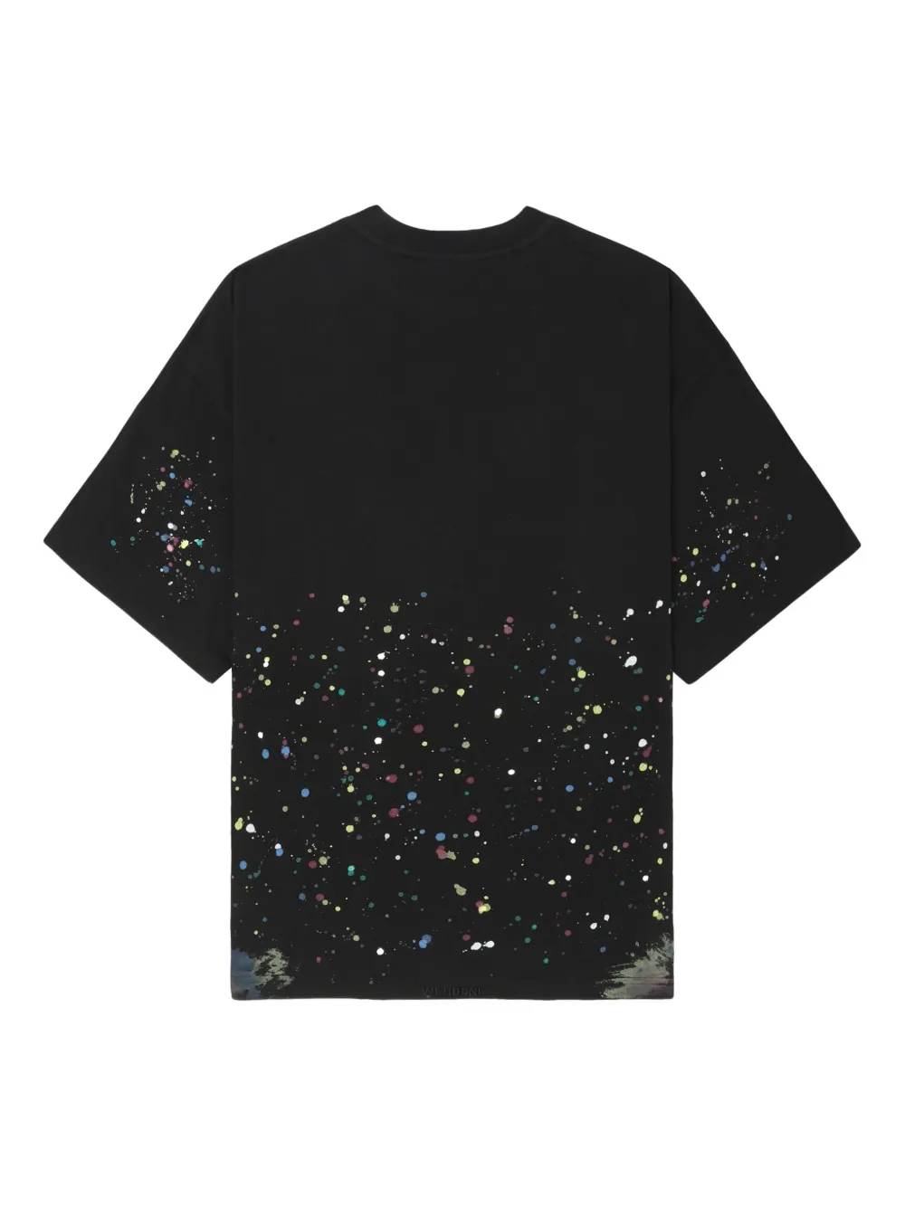 We11done T-shirt met verfspatten Zwart