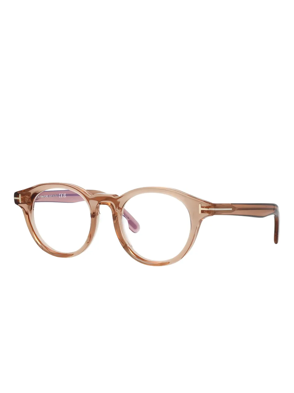 TOM FORD Eyewear Zonnebril met rond montuur Bruin