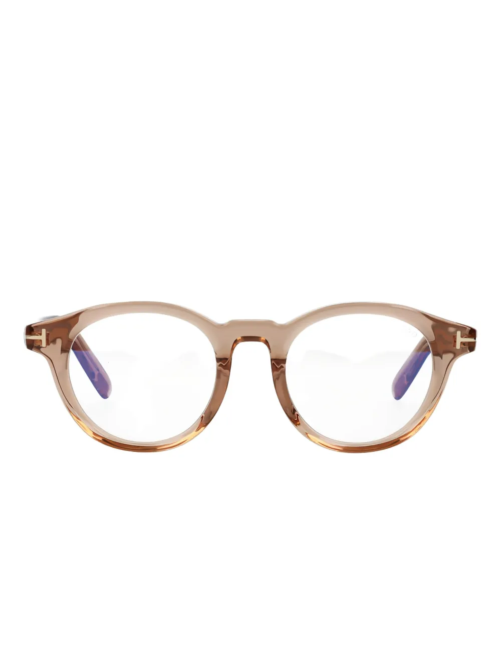 Tom Ford Round Full-rim Glasses In Brown