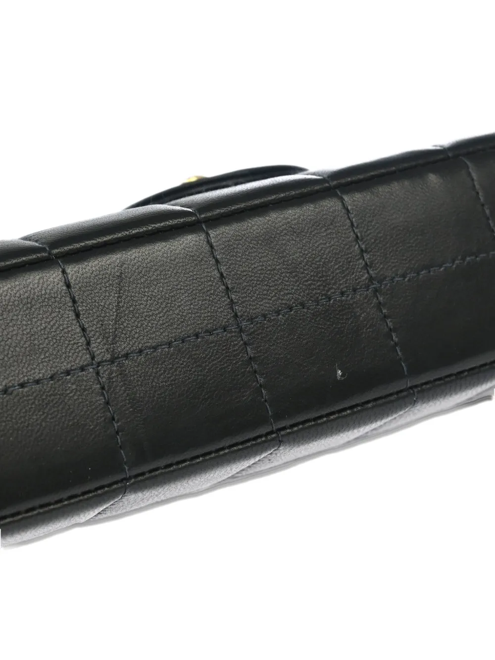 Pre-owned Chanel 2003 East West Choco Bar Handbag In Black