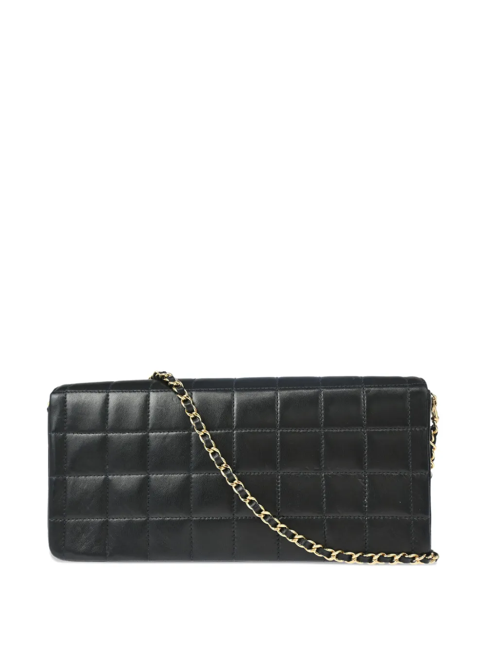 Pre-owned Chanel 2003 East West Choco Bar Handbag In Black