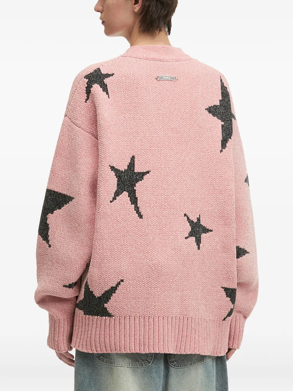Five Cm Star-print Zip-up Cardigan In Pink