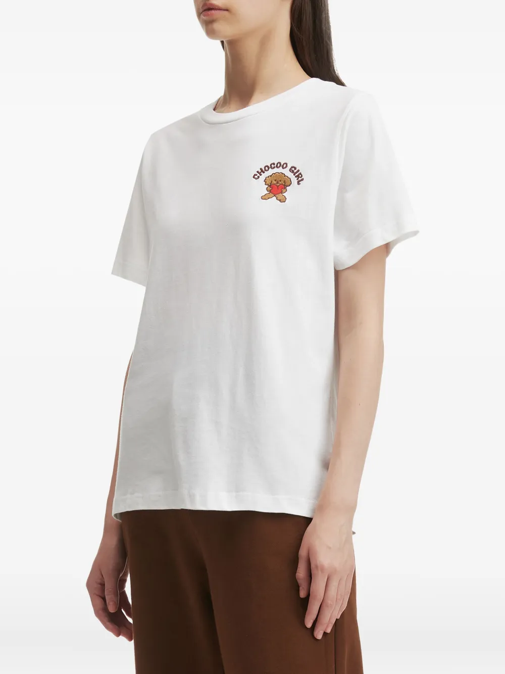 Chocoolate Embroidered-motif T-shirt In White