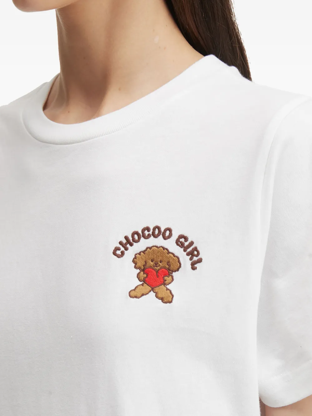 Chocoolate Embroidered-motif T-shirt In White