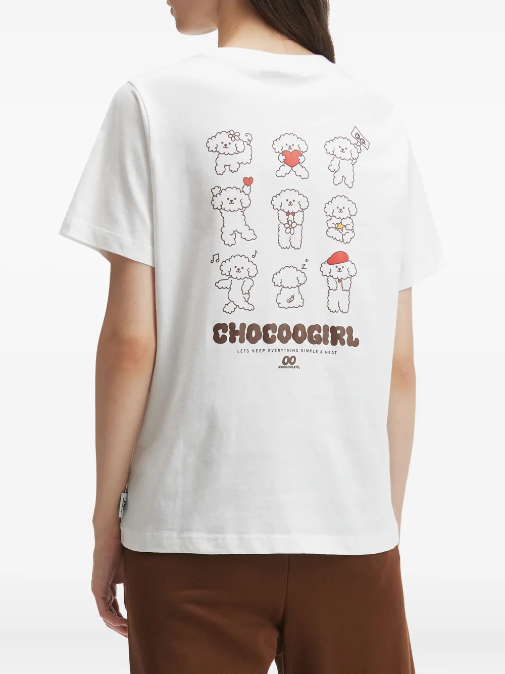 Chocoolate Embroidered-motif T-shirt In White