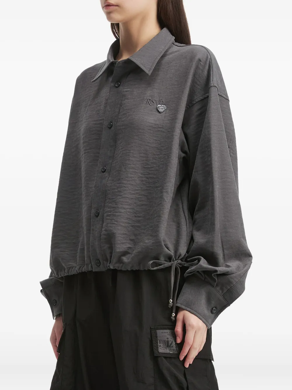 Izzue Drawstring Shirt In Black