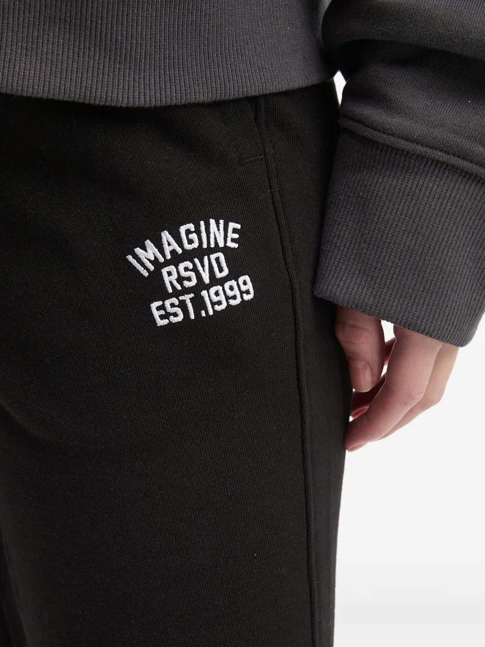 Izzue Embroidered Flare Trousers In Black
