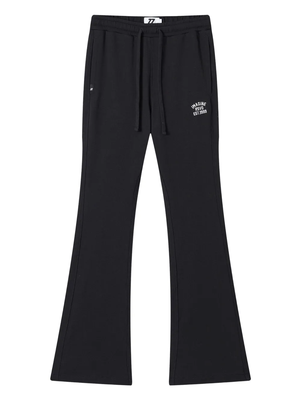 izzue embroidered flare trousers | Black | Image 1