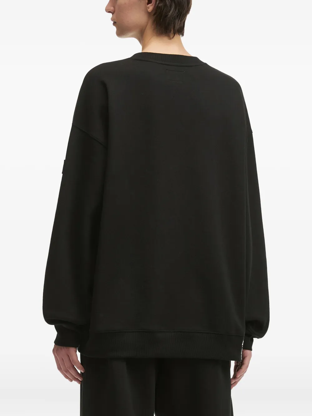 izzue Sweater met logoprint en ronde hals Zwart