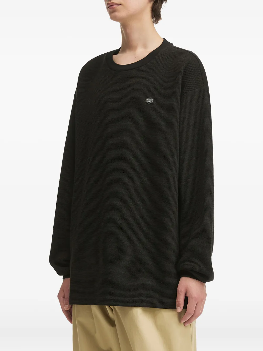 CHOCOOLATE waffle-texture long-sleeve sweatshirt - Zwart