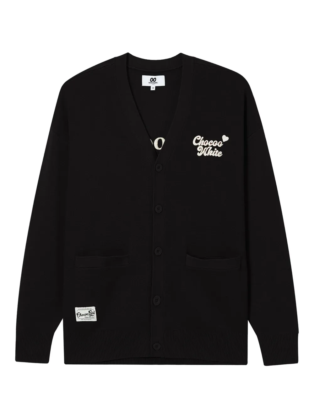 Chocoolate Bear-embroidered Cardigan In Black
