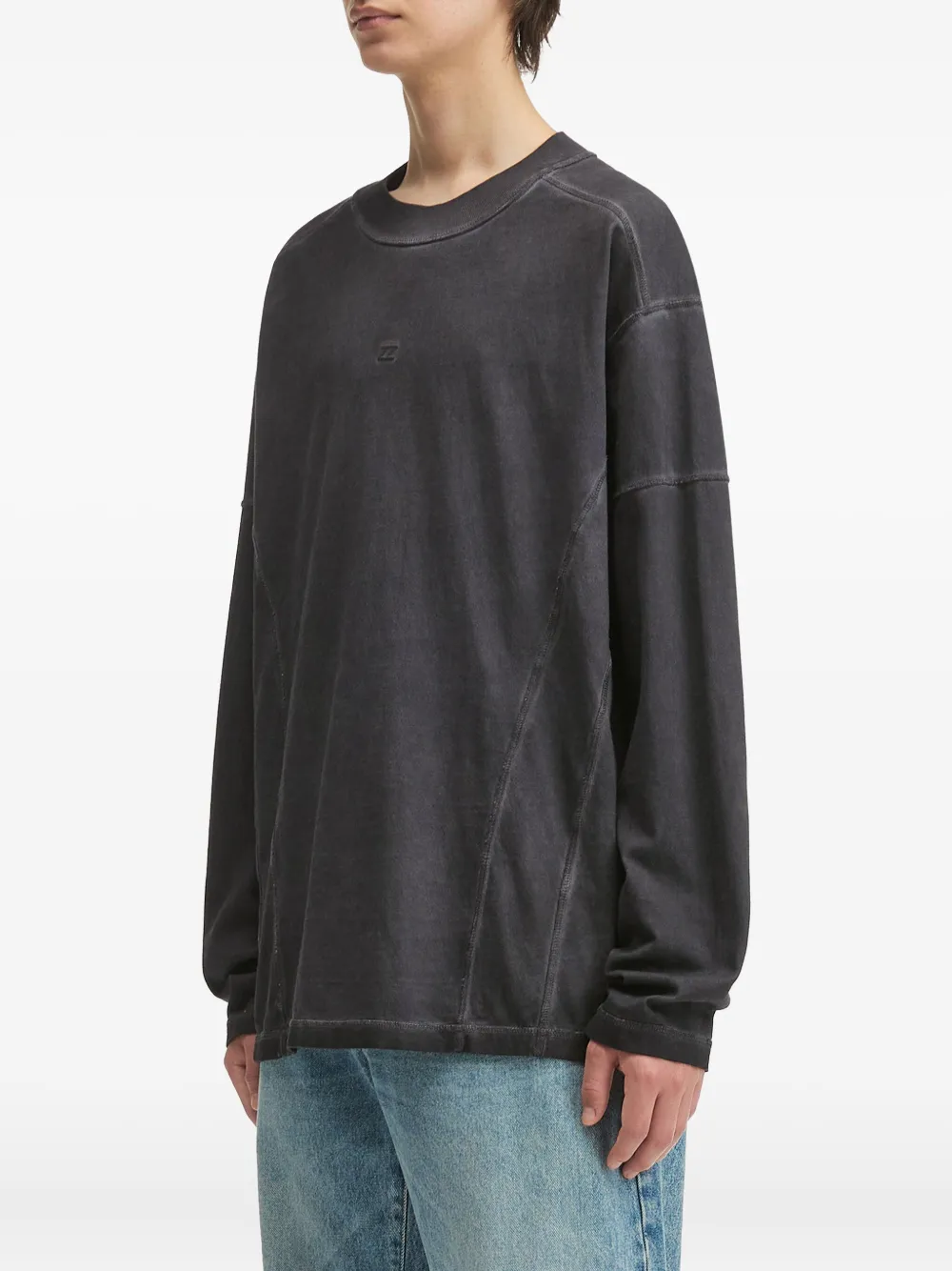 Izzue Long-sleeve Panelled T-shirt In Gray