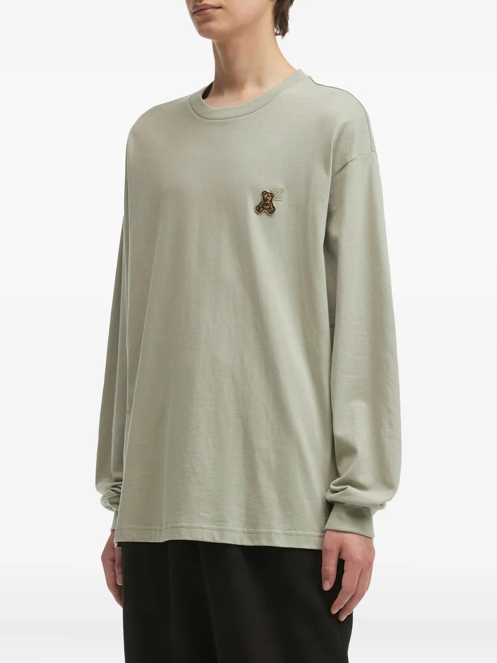 Izzue Bear-logo Long-sleeve T-shirt In Gray