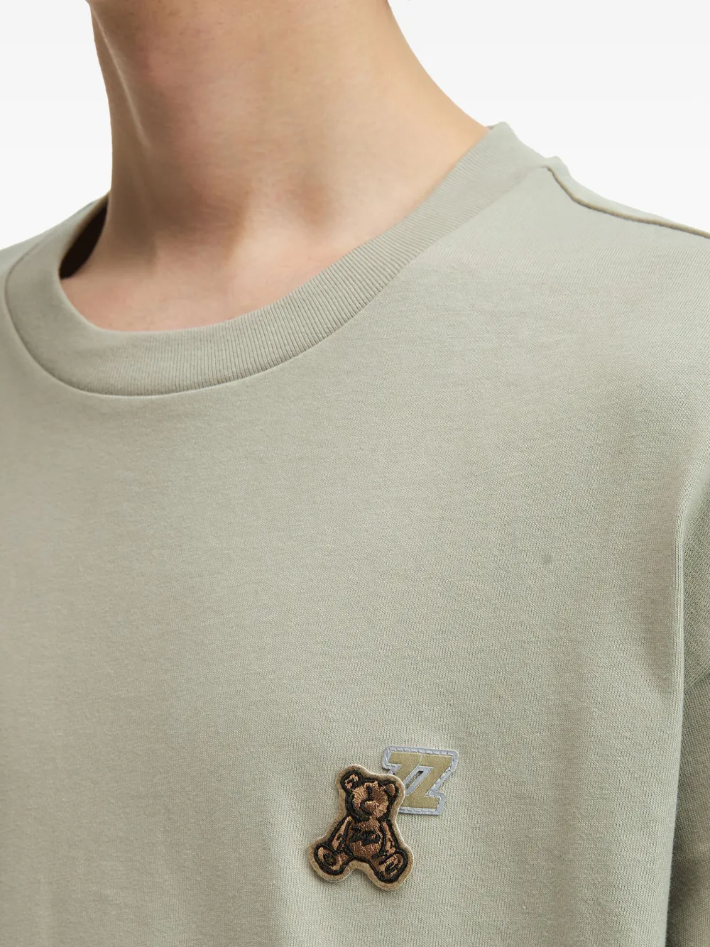 Izzue Bear-logo Long-sleeve T-shirt In Gray