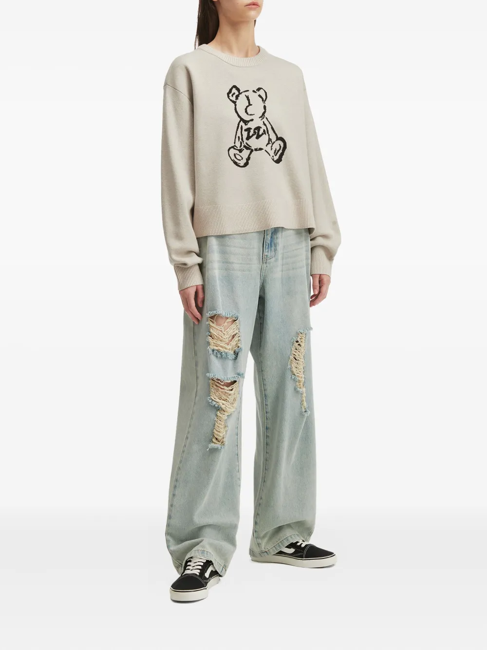 izzue teddy-detail crew-neck sweater | Knitted Sweaters | Image 2