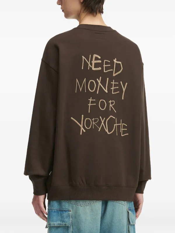 Izzue embroidered-logo Crew Neck Sweatshirt Brown FARFETCH ID