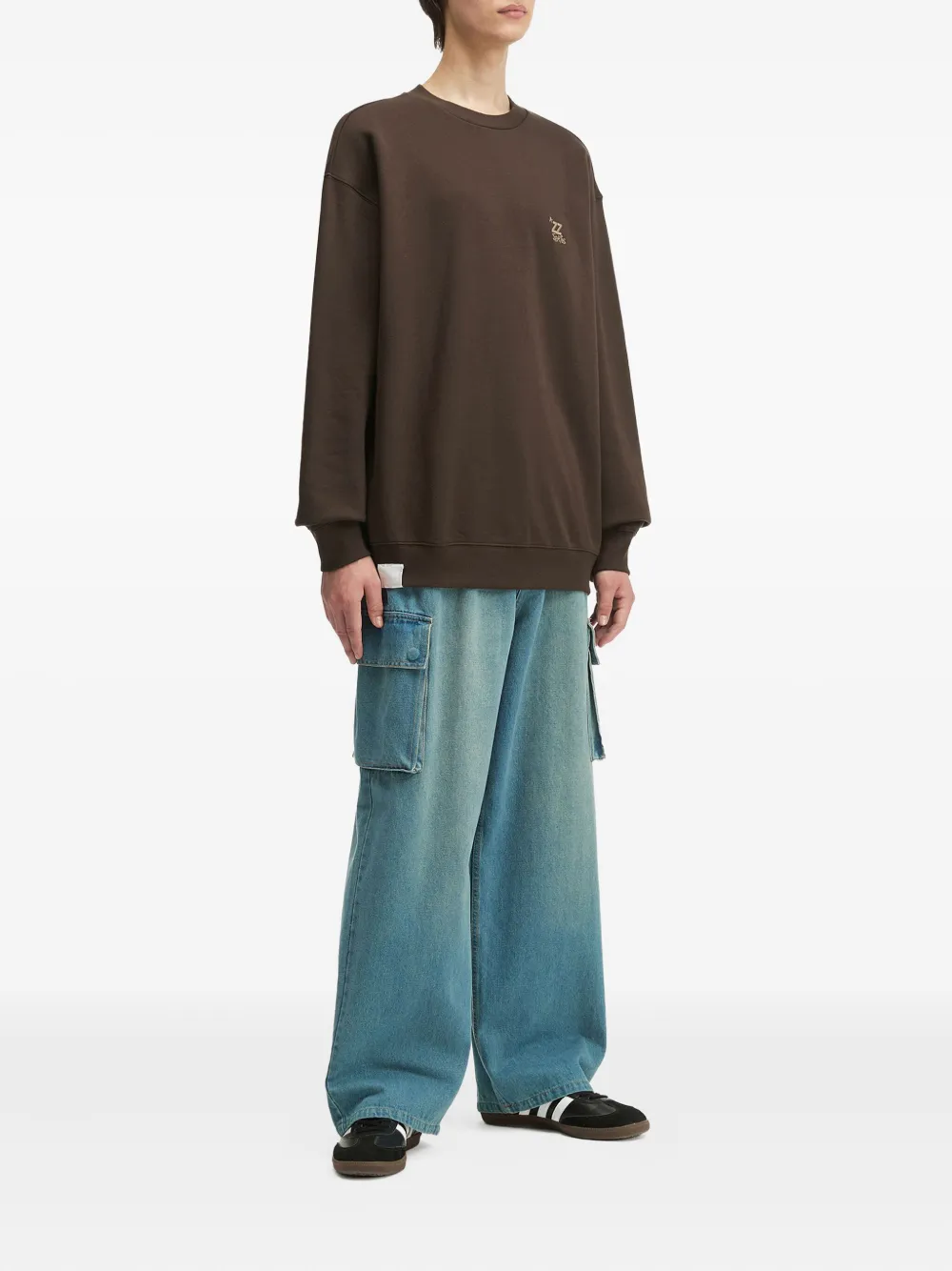 Izzue embroidered-logo crew neck sweatshirt - Bruin