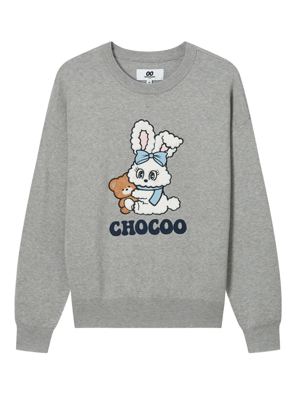 Chocoolate Bunny Teddy-embroidered Sweater In Gray
