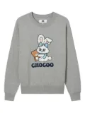 CHOCOOLATE bunny teddy-embroidered sweater - Grey