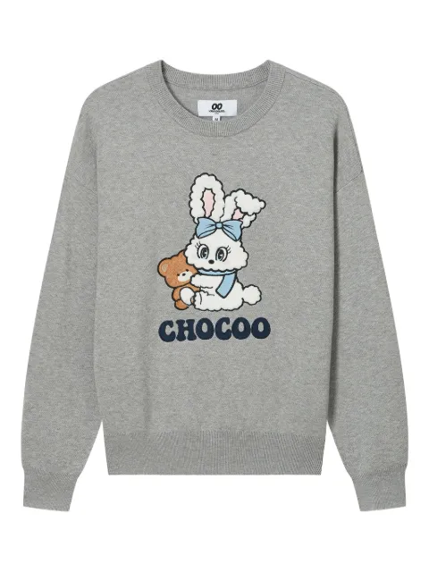 CHOCOOLATE bunny teddy-embroidered sweater