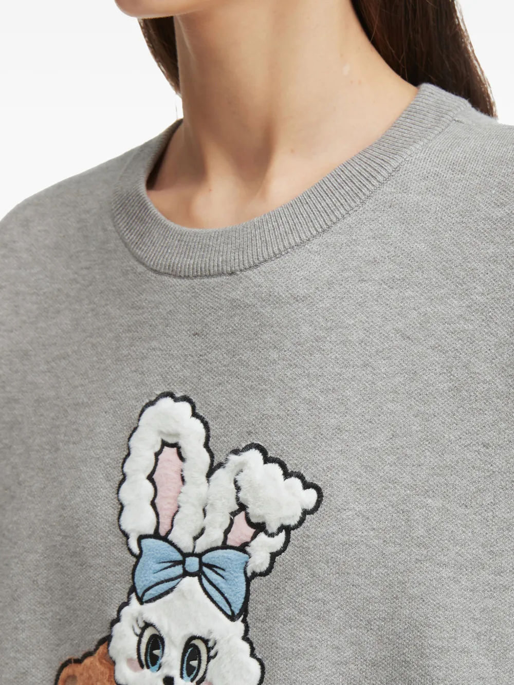 Chocoolate Bunny Teddy-embroidered Sweater In Gray