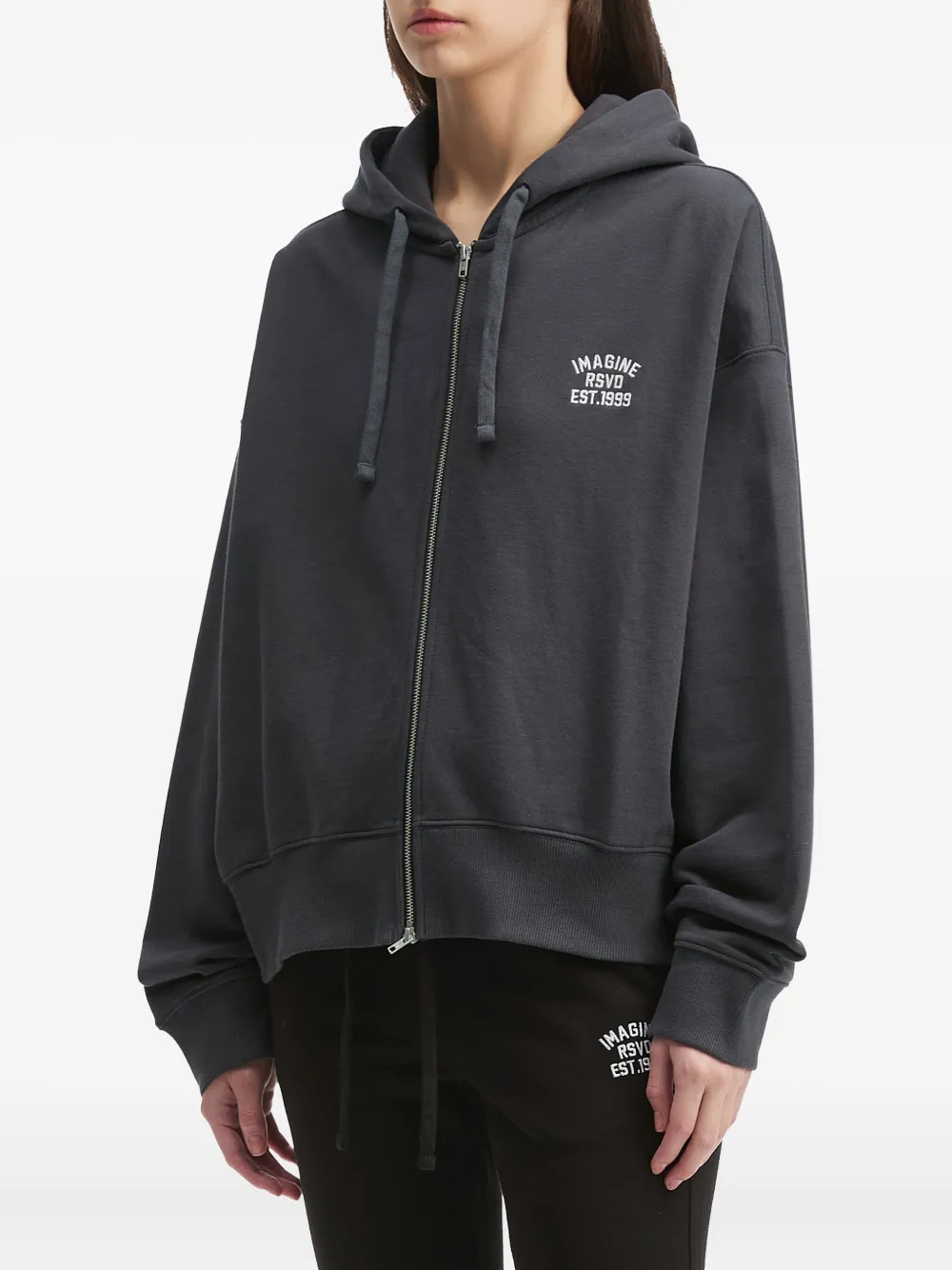 Izzue Embroidered Zip-up Jacket In Gray