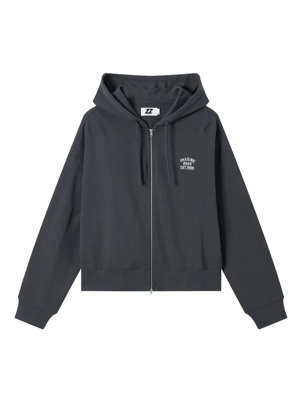 izzue embroidered zip-up jacket | Grey | Image 1