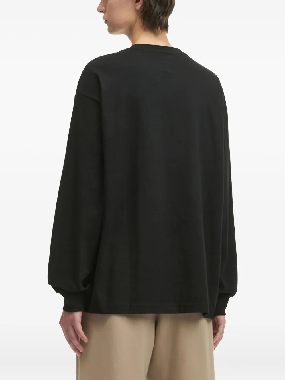 izzue T-shirt met lange mouwen en beerlogo Zwart